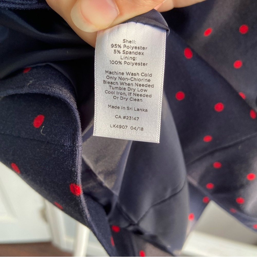 Talbots Navy Blazer with Red Polka Dots - Picture 5 of 8